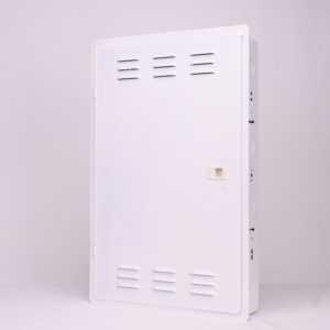 flush mounted steel low voltage distribution box de2000 – 580mm x 350mm x 95mm