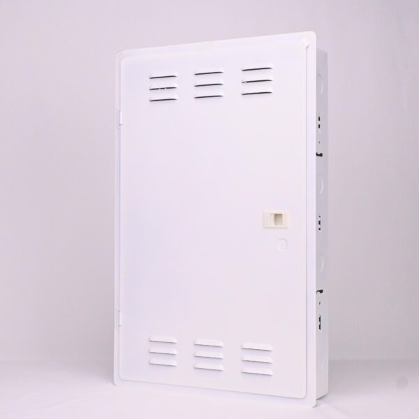 flush mounted steel low voltage distribution box de2000 – 580mm x 350mm x 95mm