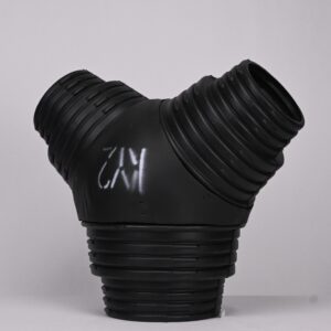 3 way insulated black plastic air duct branch – thermal break design for hvac systems (model ky3)