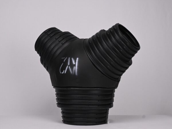 3 way insulated black plastic air duct branch – thermal break design for hvac systems (model ky3)