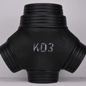 insulated 4 way plastic hvac duct connector – black cross fitting (model kd3)