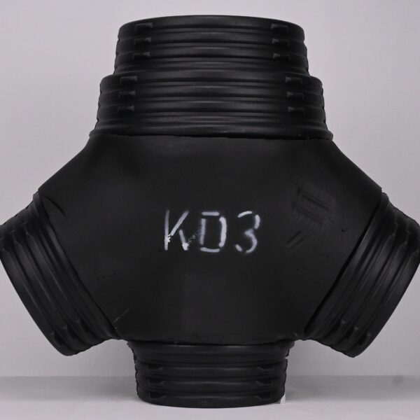 insulated 4 way plastic hvac duct connector – black cross fitting (model kd3)