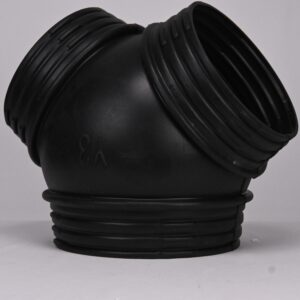 black plastic y3 y shaped plain branch connector for hvac ducting