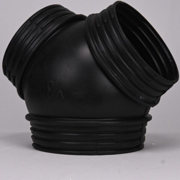 black plastic y3 y shaped plain branch connector for hvac ducting